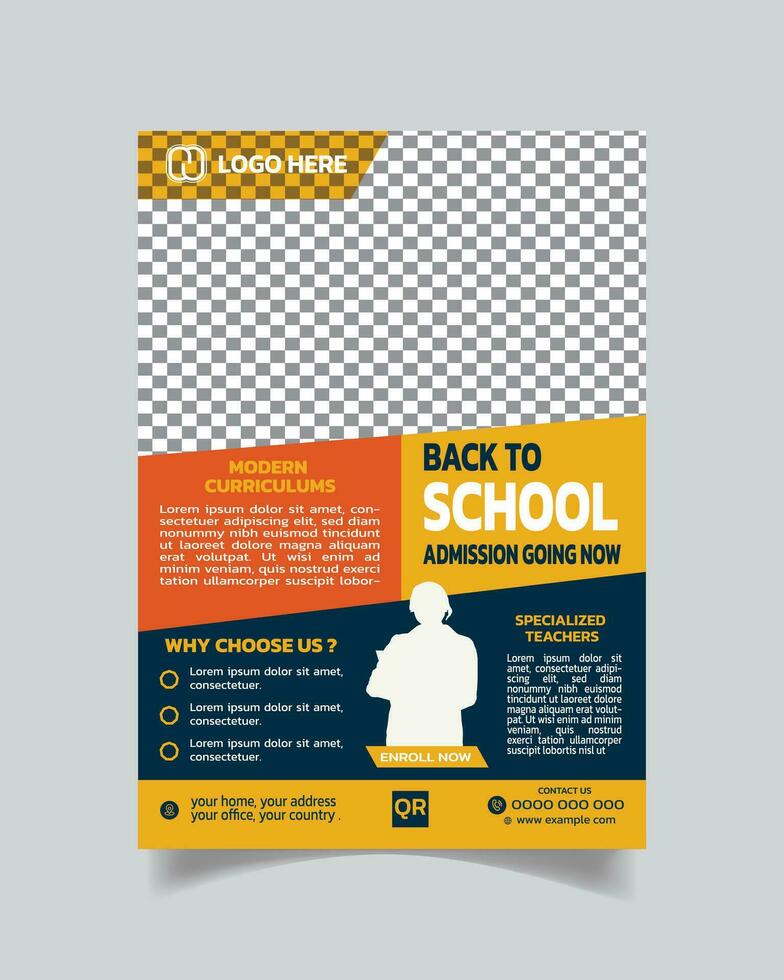 crianças Educação folheto ou escola admissão folheto poster a4 vetor