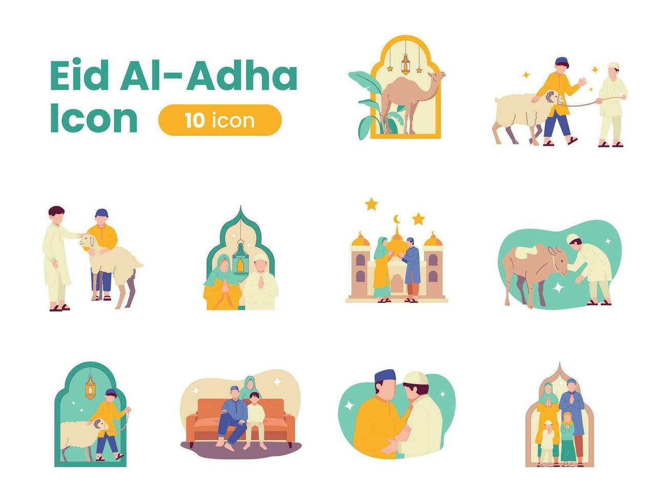 ilustração de eid al adha vetor