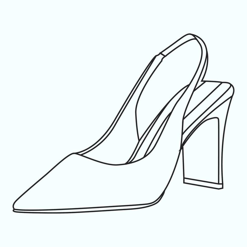 elegante à moda mulher salto sapatos vetor ícone linha arte eps