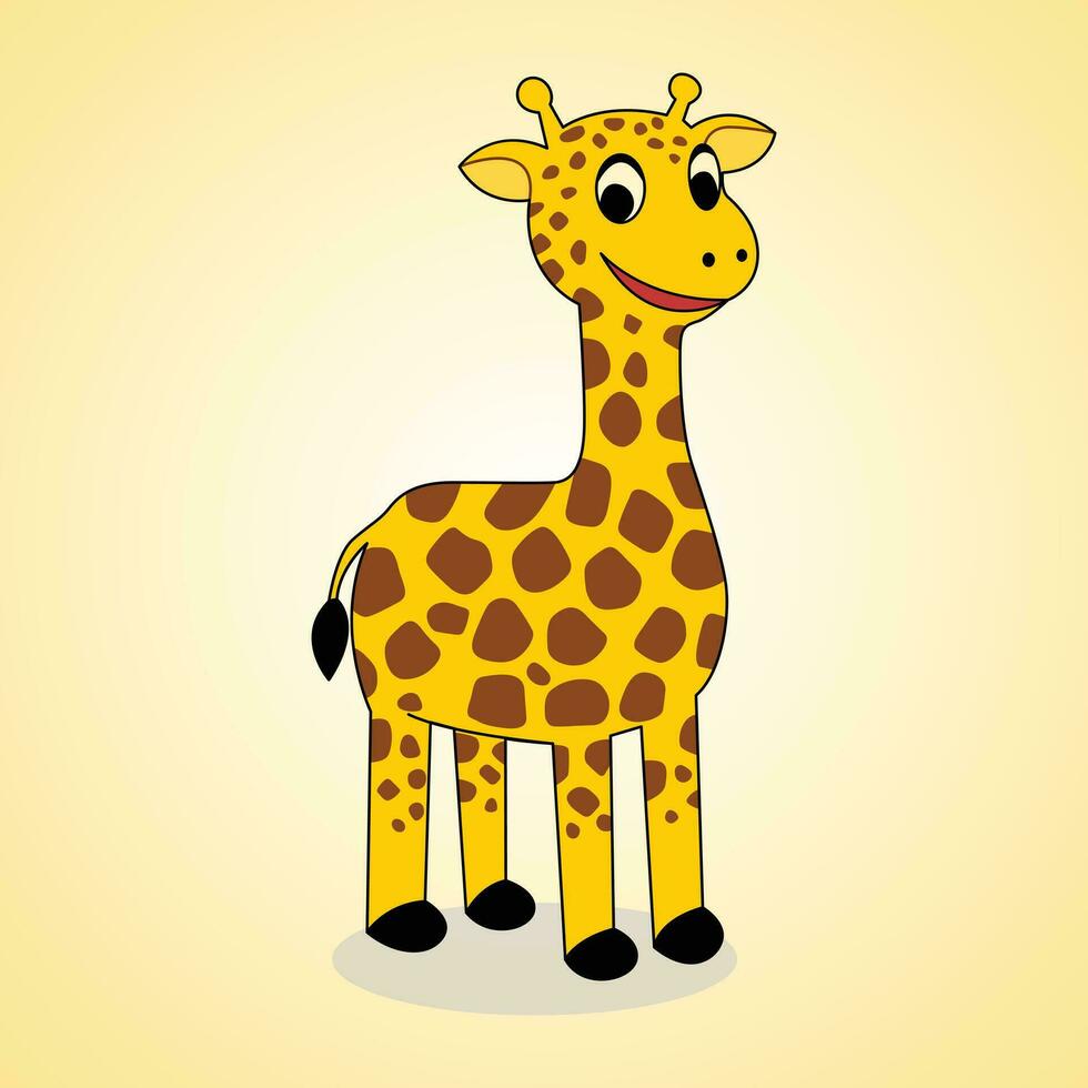 fofa girafa animal projeto, vetor ilustração.