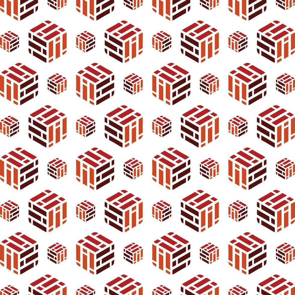tijolo cubo abstrato fofa recorrente padronizar vetor ilustração