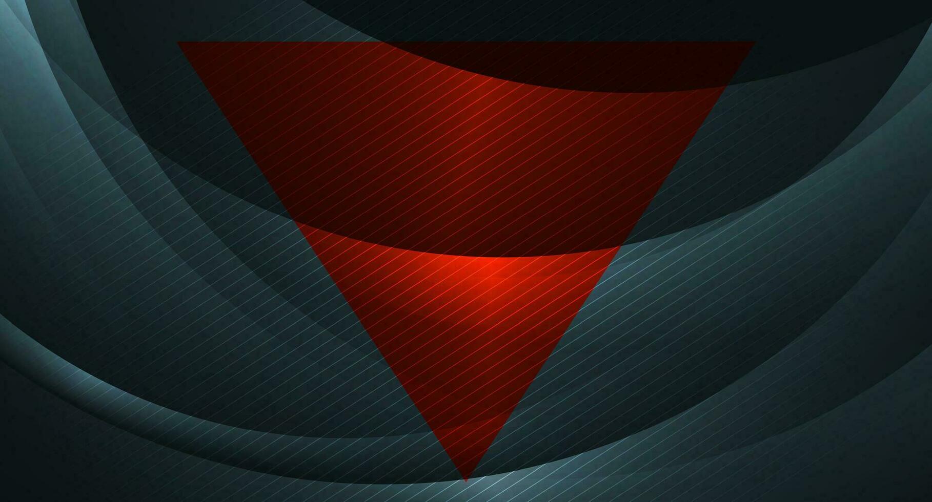 abstrato ondulado brilhante fundo com linhas e vermelho triângulo vetor