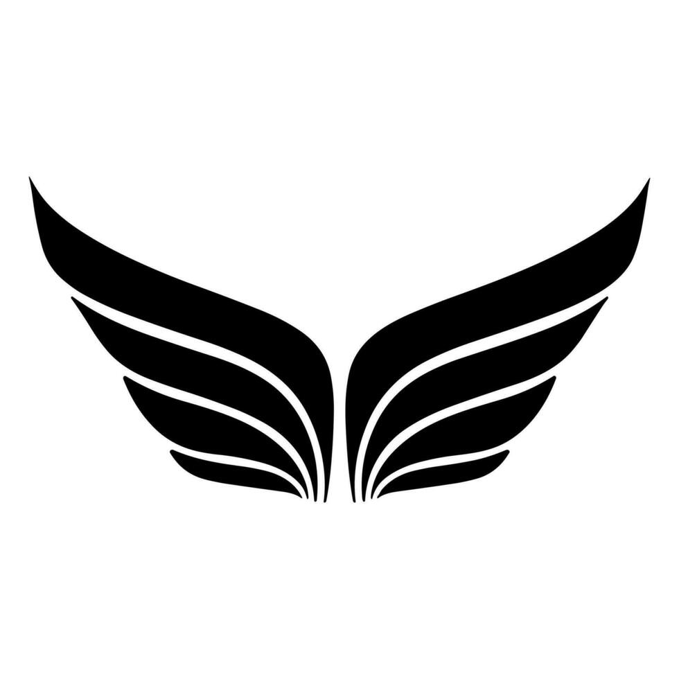 asas logotipo Preto vetor ilustração.