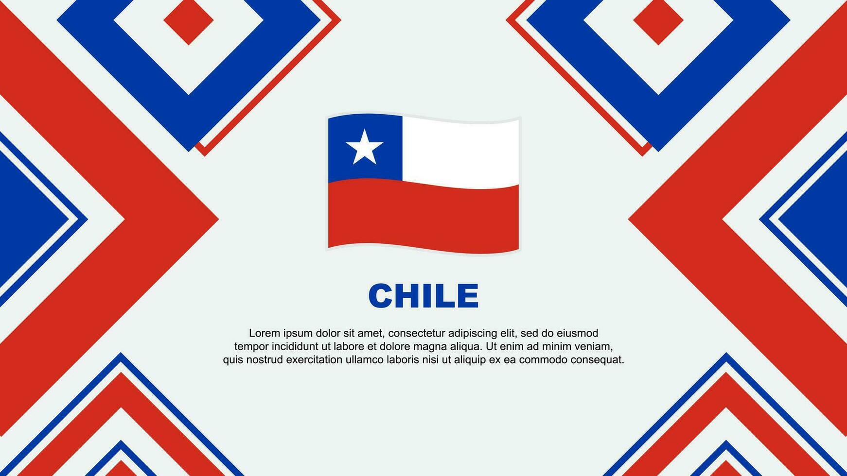 Chile bandeira abstrato fundo Projeto modelo. Chile independência dia bandeira papel de parede vetor ilustração. Chile independência dia