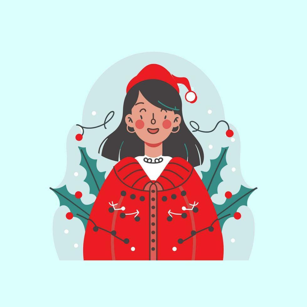 ilustração do uma plano Natal mulher vetor