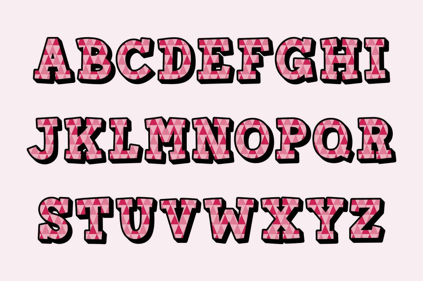 versátil coleção do Rosa ziguezagues alfabeto cartas para vários usa vetor