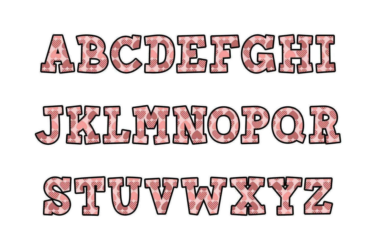 versátil coleção do romântico alfabeto cartas para vários usa vetor