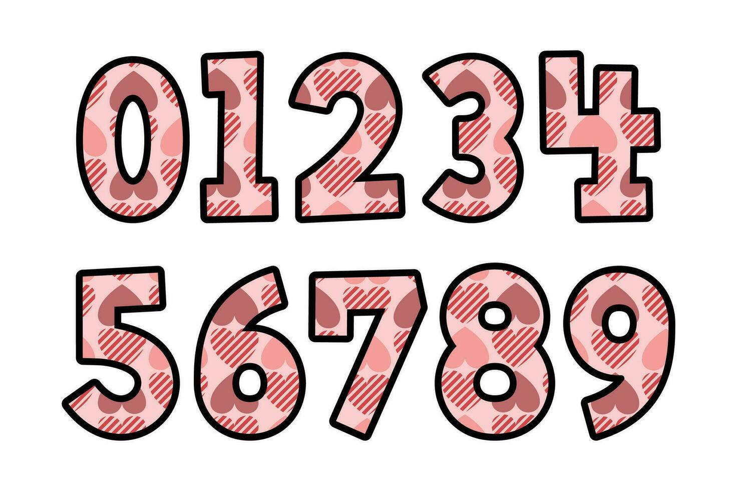 versátil coleção do romântico números para vários usa vetor