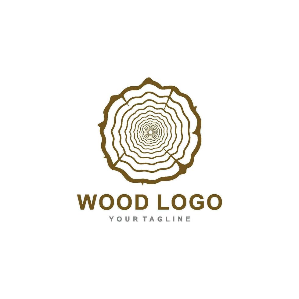 círculo com de madeira textura, logotipo desenho, vetor ilustração