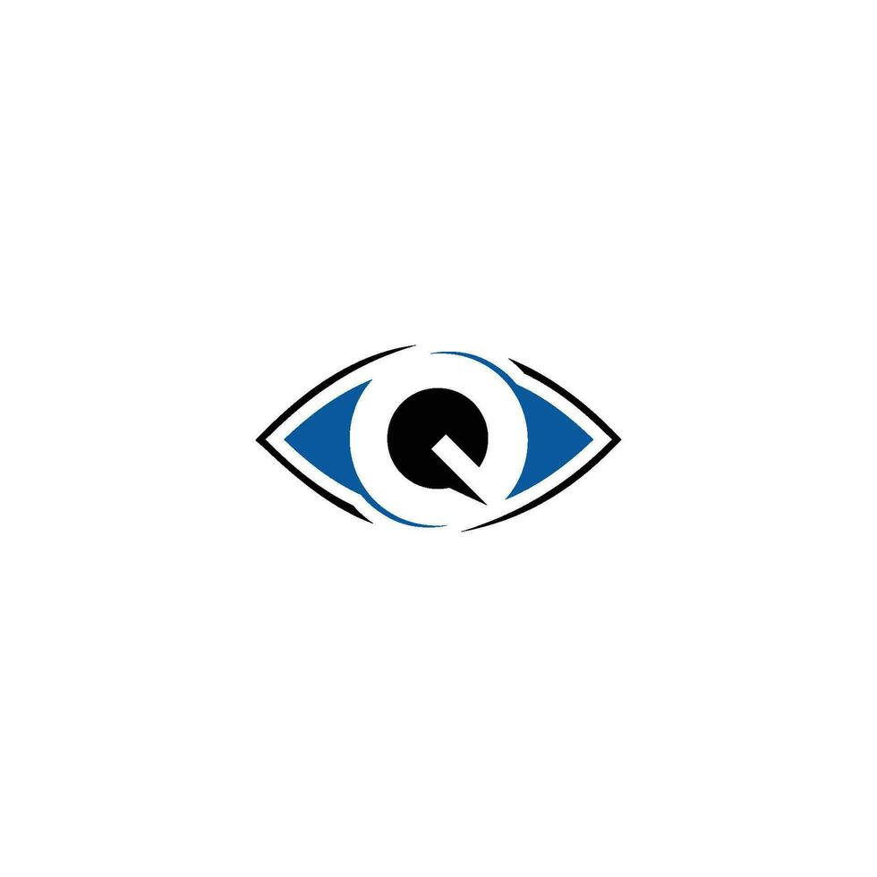carta q com olho ícone logotipo Projeto modelo elementos vetor
