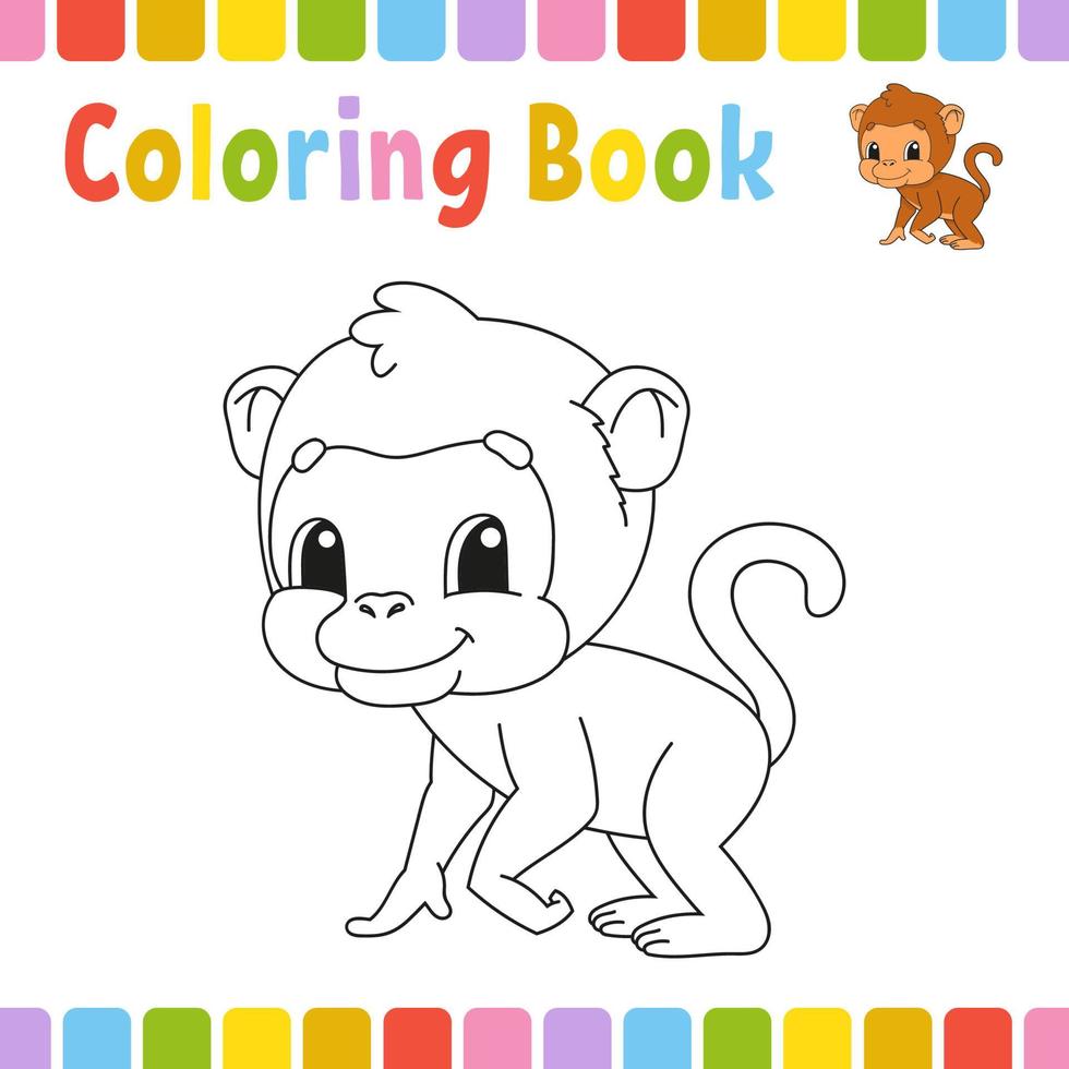 colorir livro para crianças. ilustração em vetor bonito dos desenhos animados.