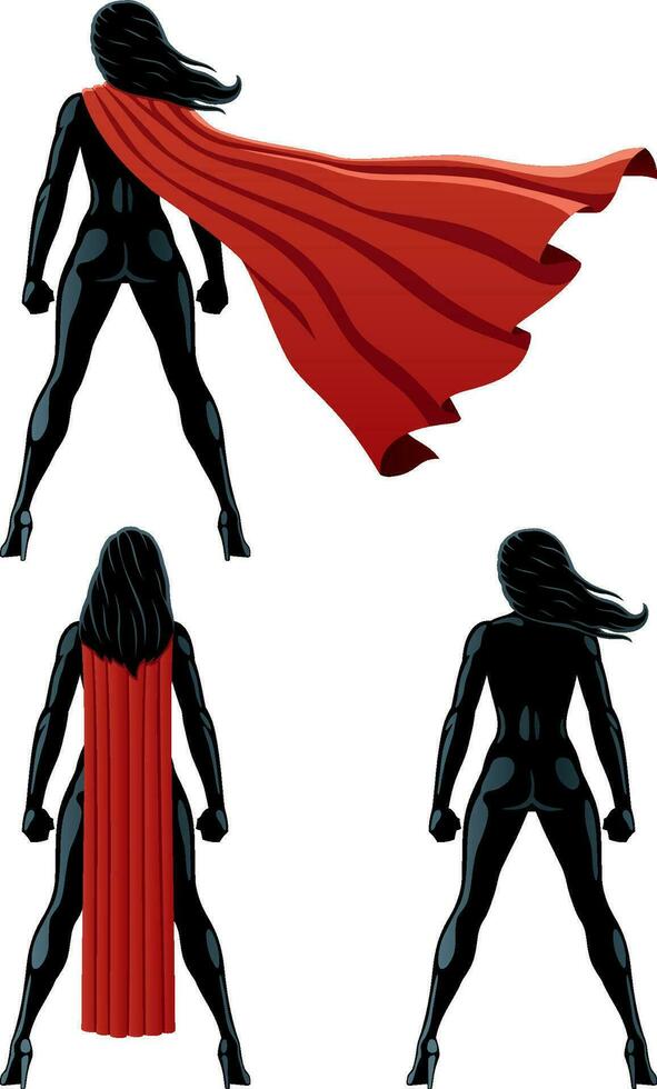 super heroína costas vetor