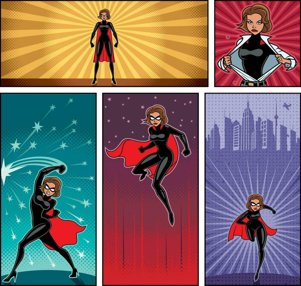 super heroína faixas 5 vetor