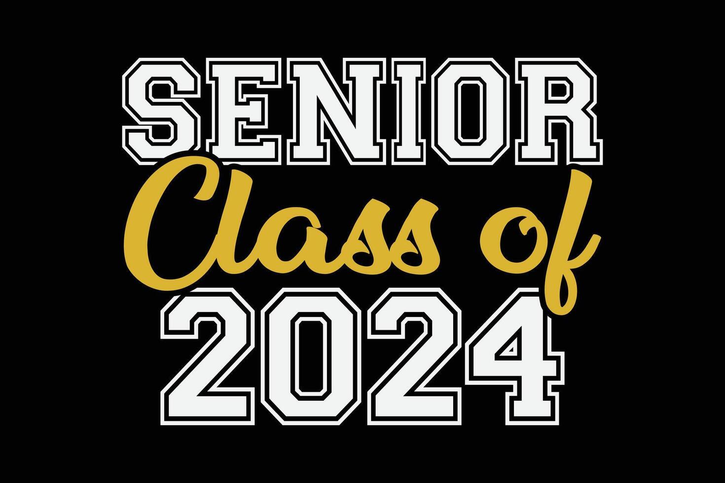 Senior 2024 classe do 2024 idosos graduação 2024 Senior 24 camiseta Projeto vetor