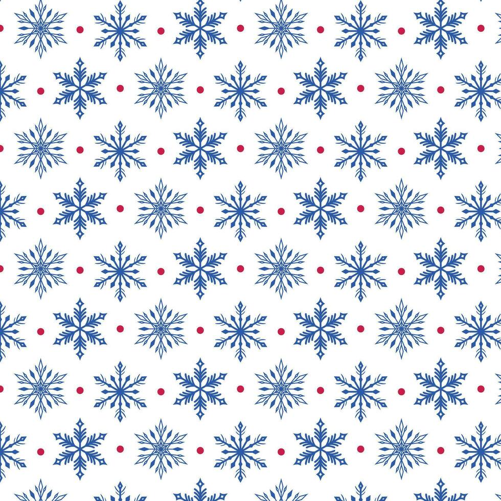 fundo com azul flocos de neve em uma branco fundo. padronizar em a amostra painel. vetor