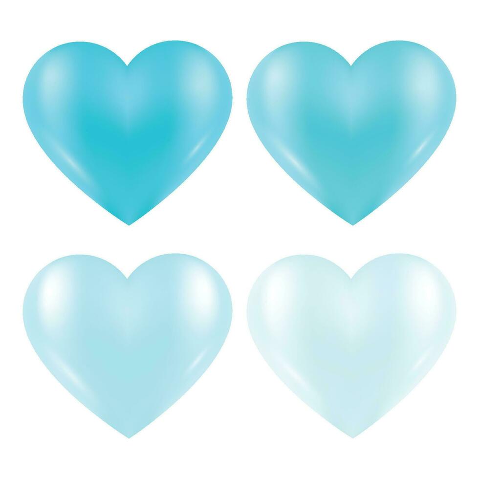 vetor ícone conjunto dia dos namorados coleção do azul corações