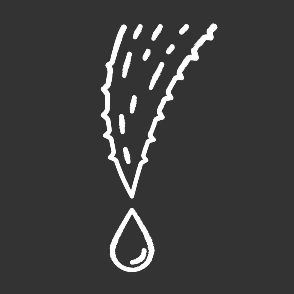 ícone de giz branco de suco de planta em fundo preto vetor