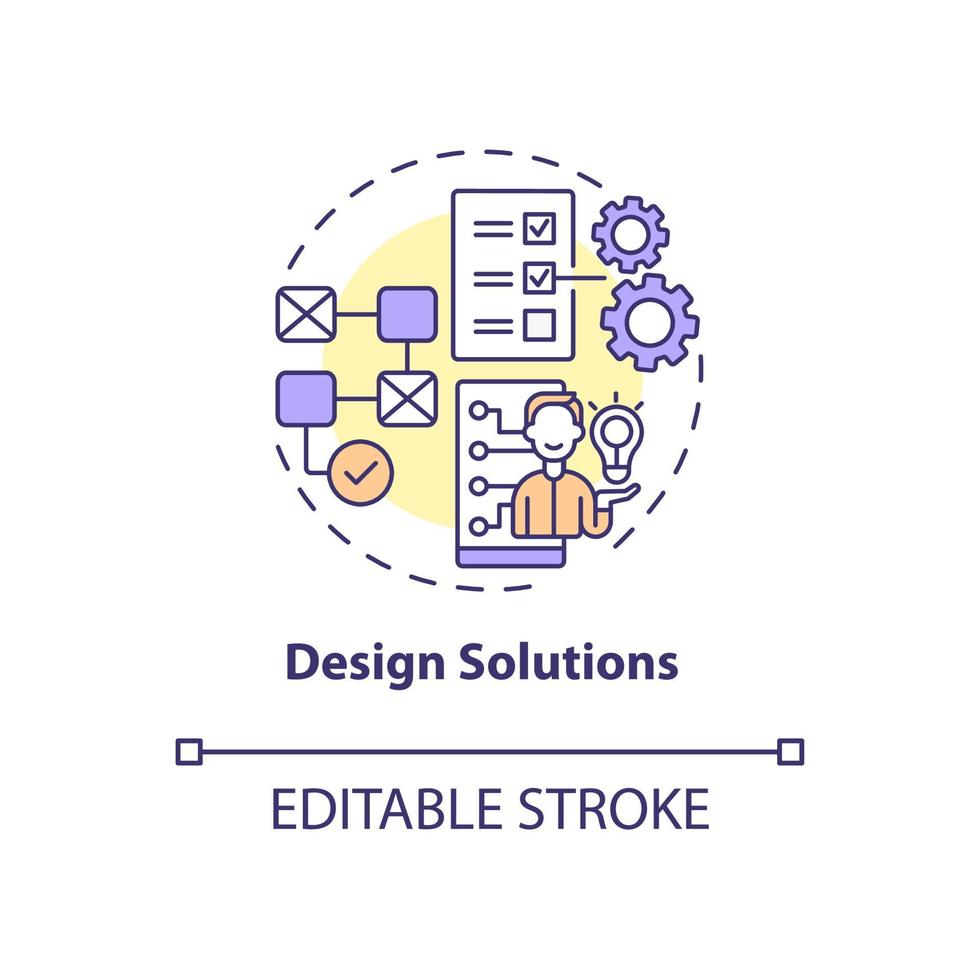 ícone de conceito de soluções de design vetor