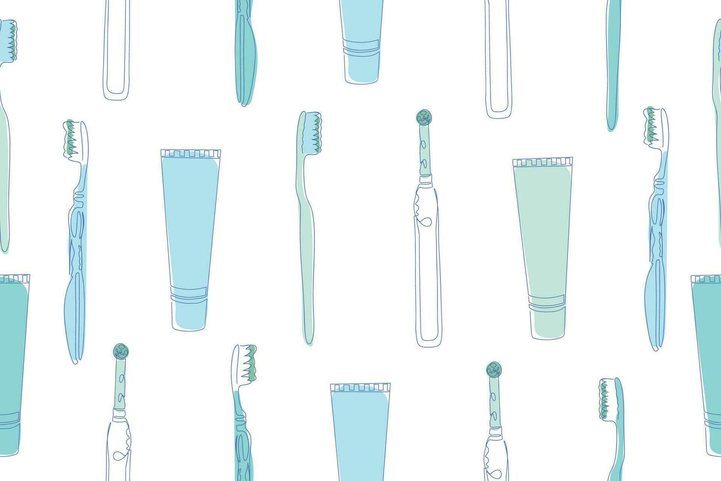 desatado padronizar do escovas de dente e pasta de dentes. vetor. vetor ilustração