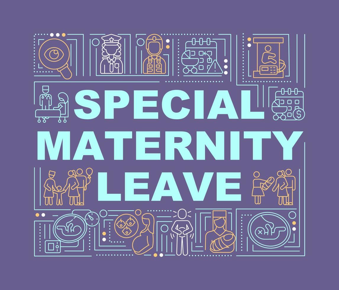 banner de conceitos de palavras de licença maternidade especial vetor