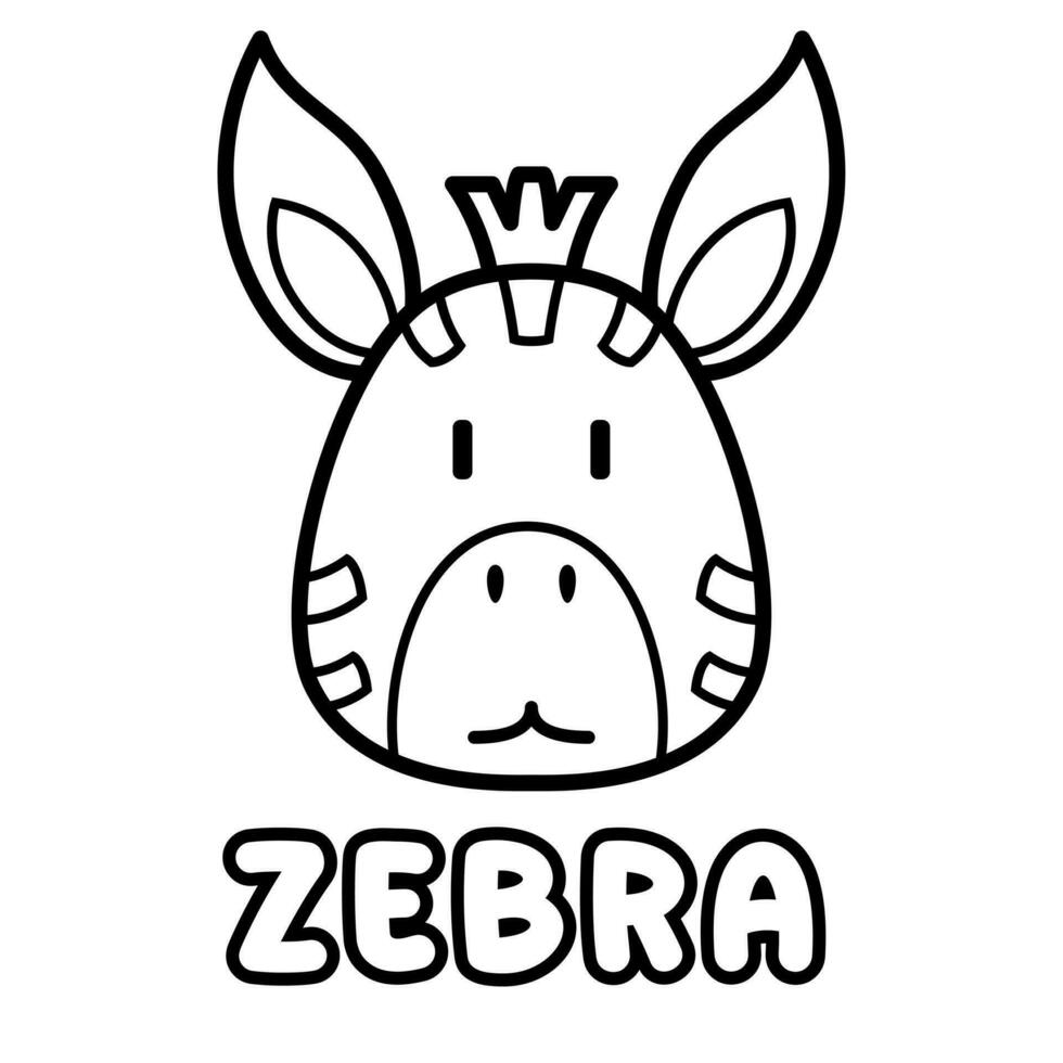 zebra coloração livro. coloração página para crianças. vetor