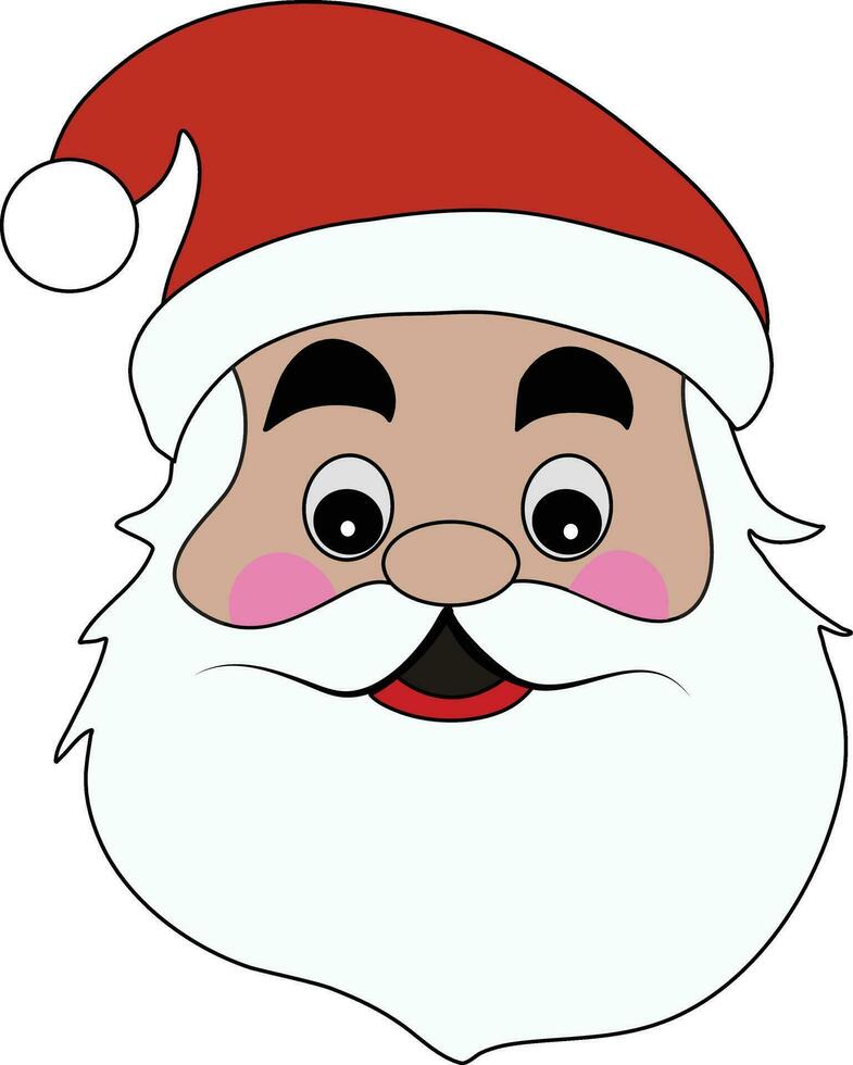 santa desenho animado face Projeto vetor