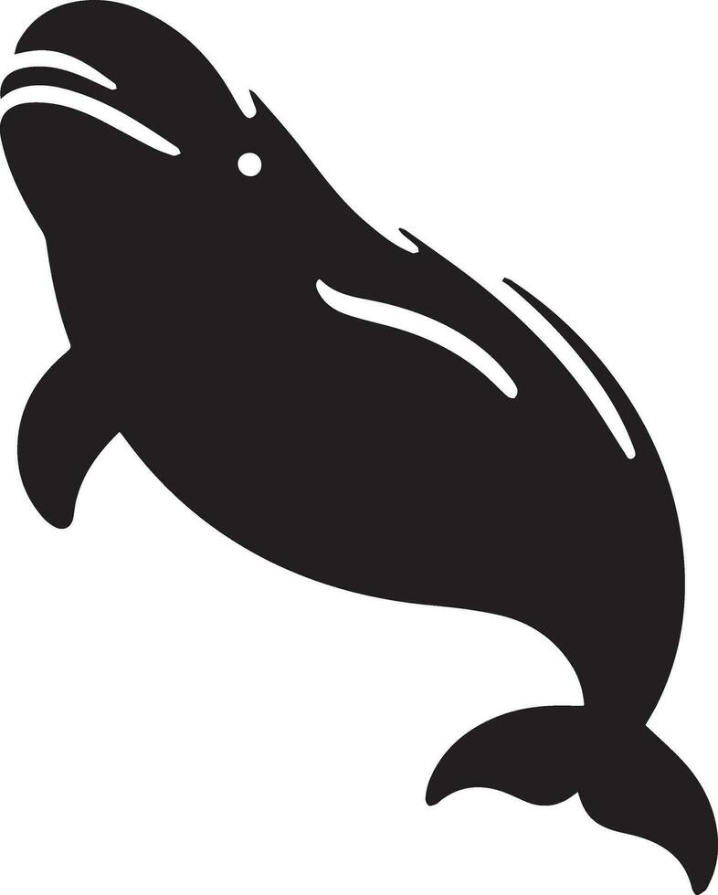 mínimo beluga baleia vetor silhueta Preto cor branco fundo 22