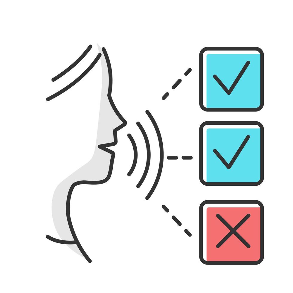 ícone de cor de resposta de áudio de pesquisa vetor
