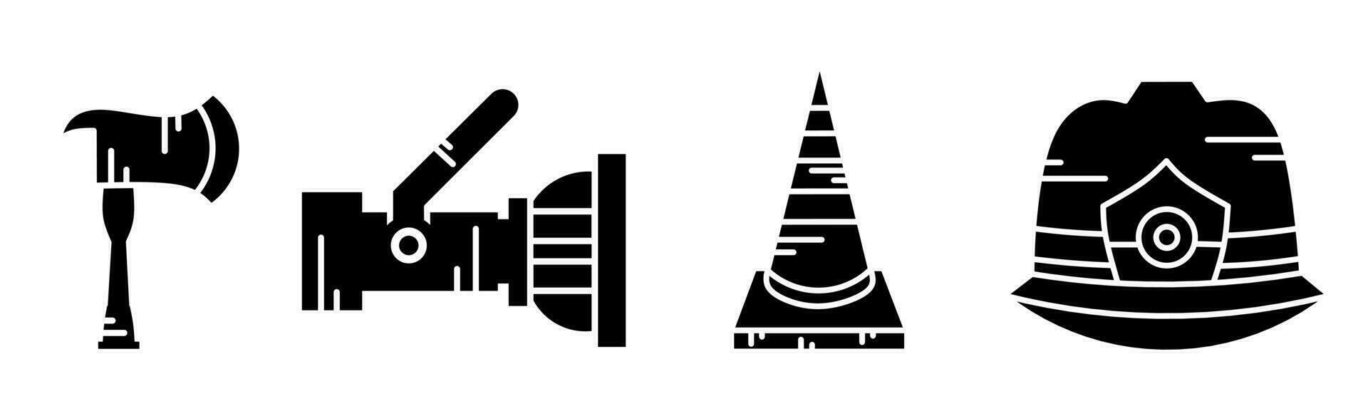 bombeiro equipamento ícone coleção Projeto. estoque vetor. vetor