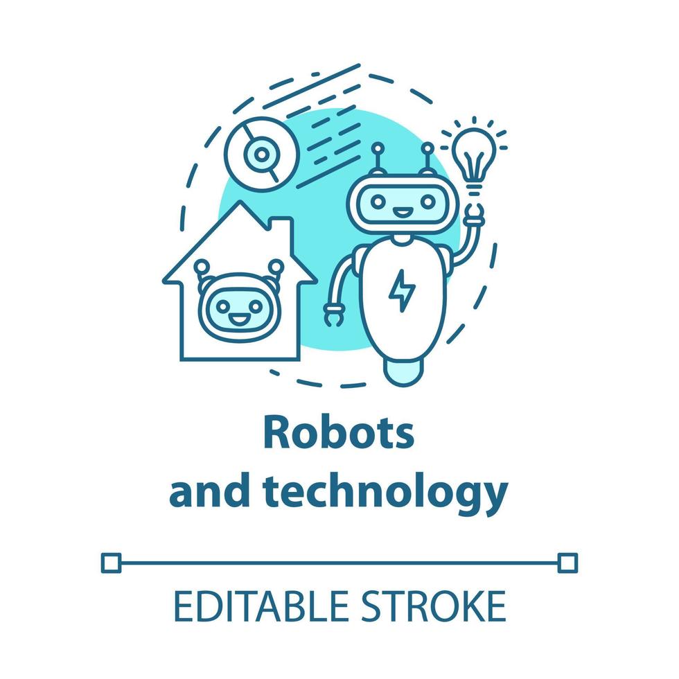 robôs e ícone de conceito de tecnologia turquesa vetor