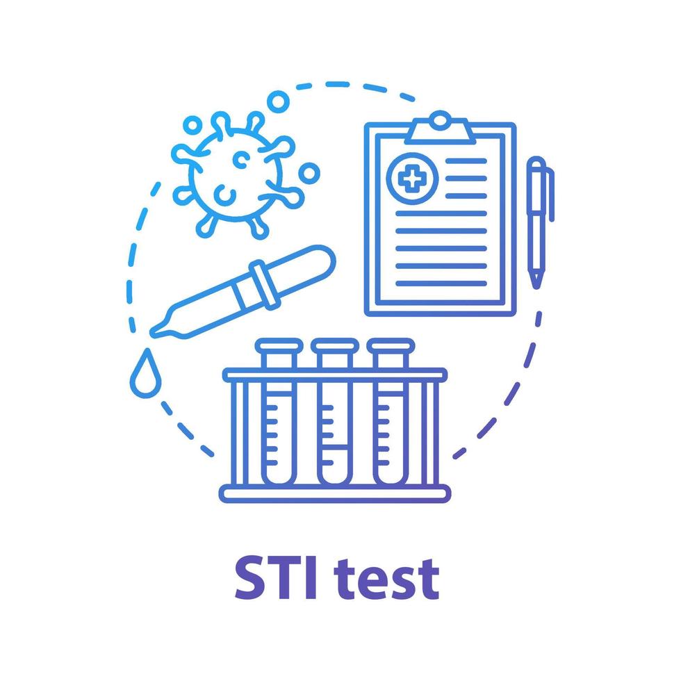 ícone de conceito azul teste sti vetor