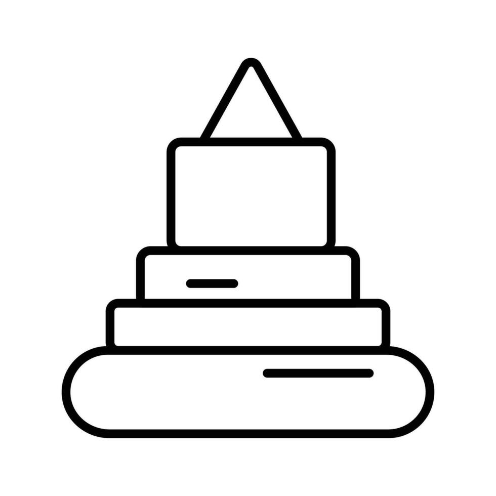 pirâmide empilhamento argolas brinquedo ícone isolado em branco fundo, editável vetor do empilhamento argolas