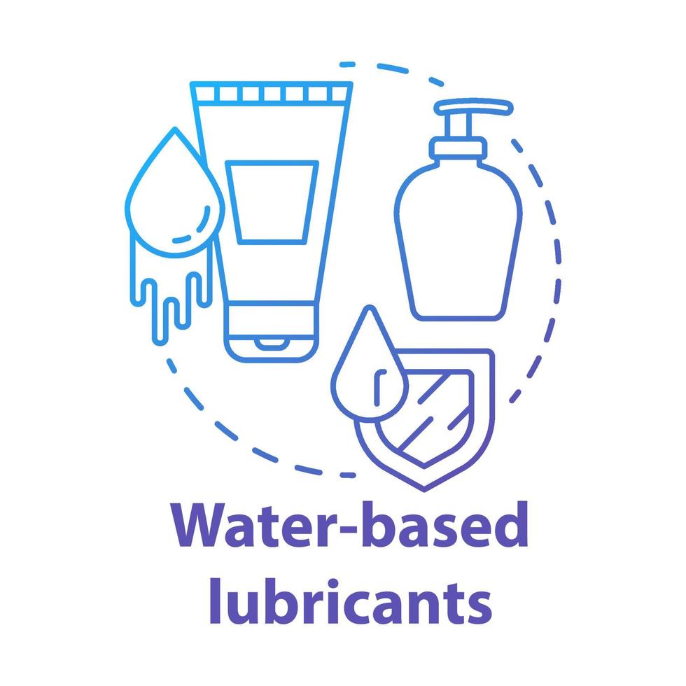 ícone do conceito azul de lubrificantes à base de água vetor