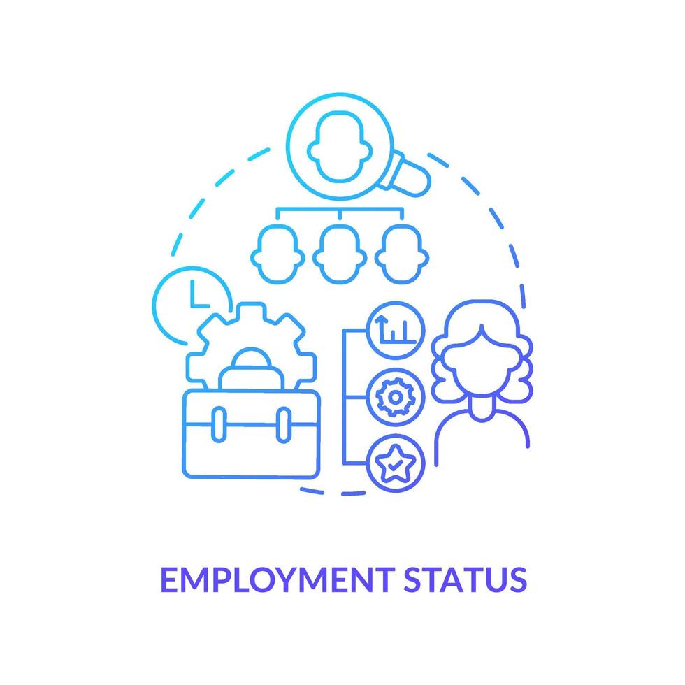 ícone de gradiente azul de status de emprego vetor