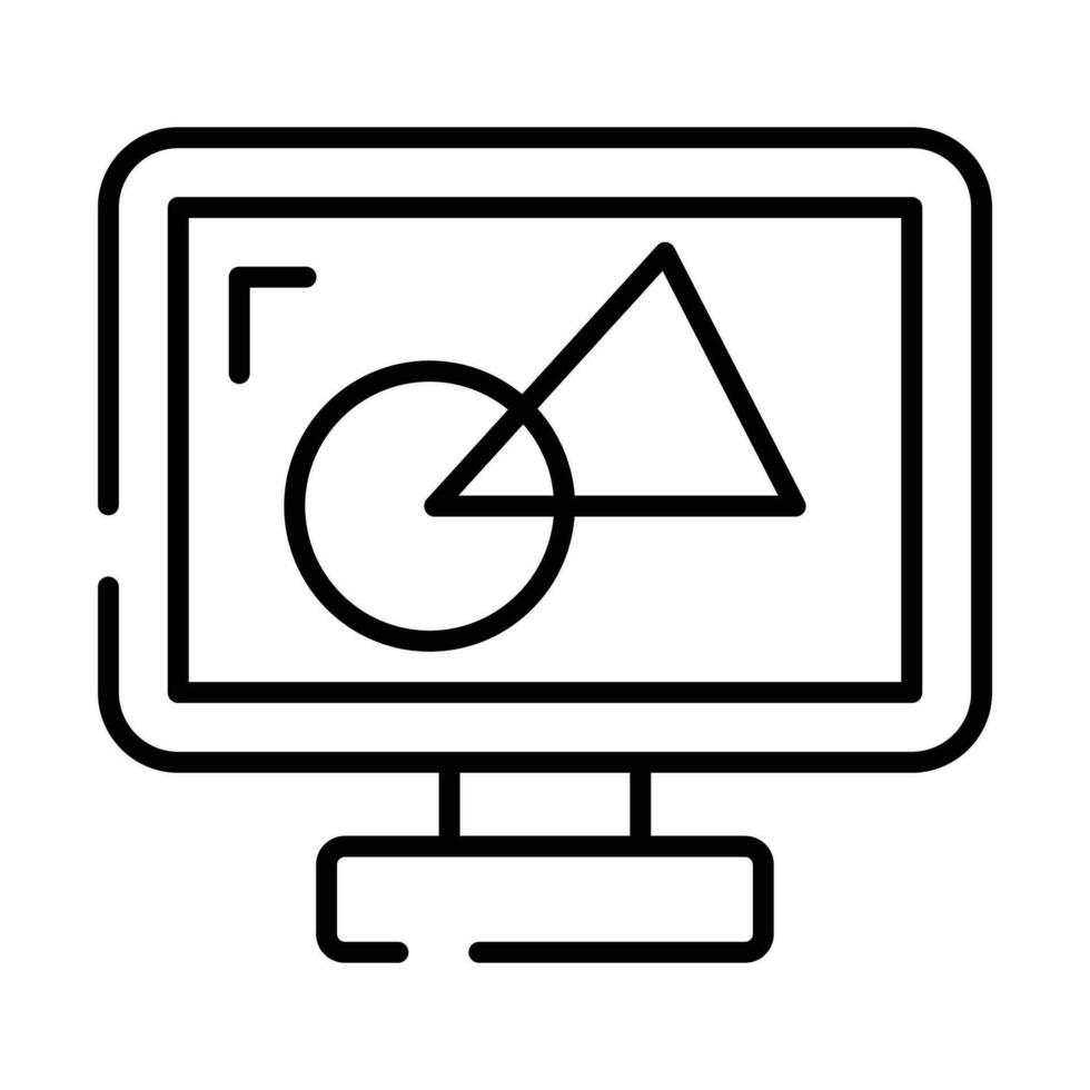 Projeto dentro monitor mostrando conceito ícone do digital arte dentro plano estilo vetor