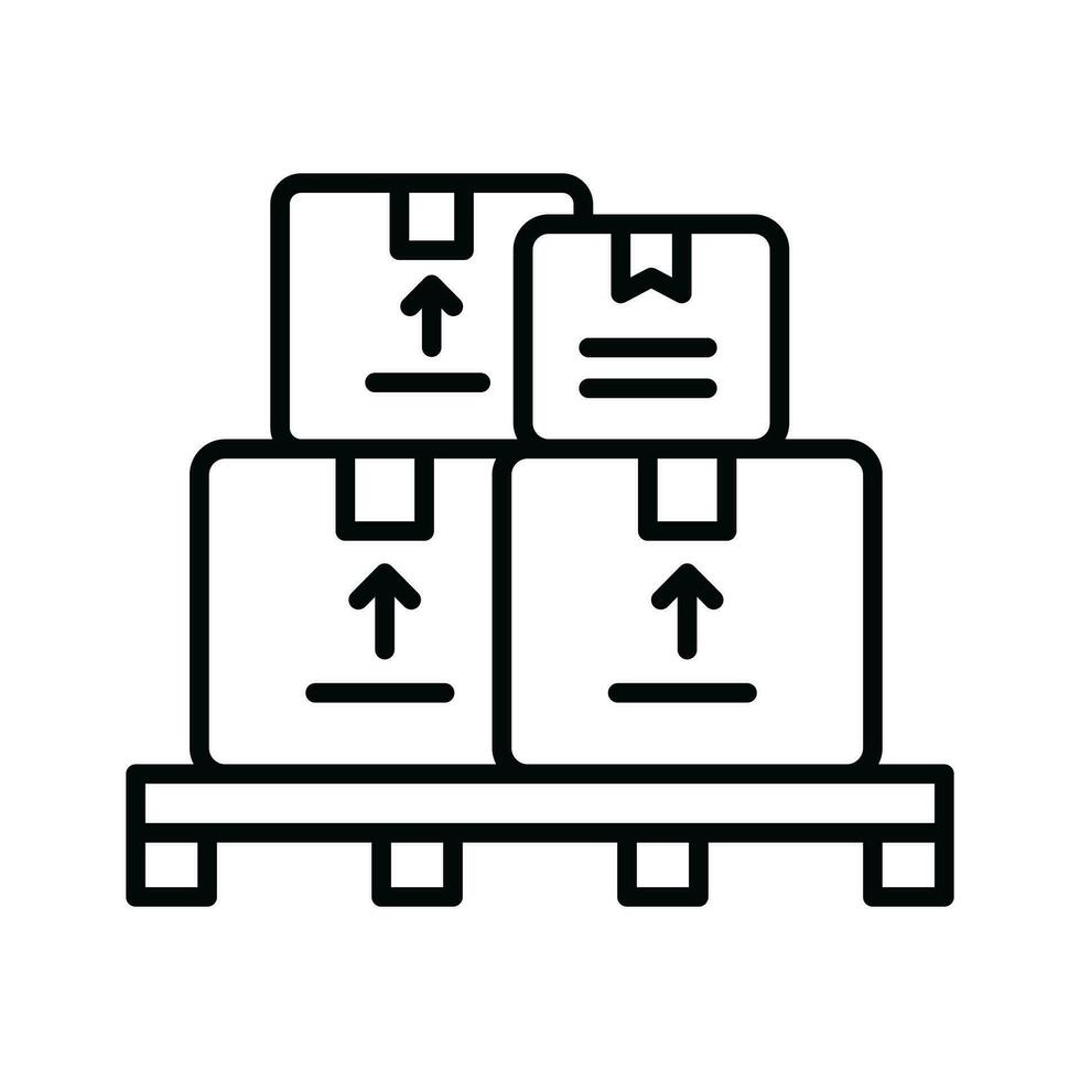 caixas em uma palete, vetor do logística coleção, carga caixas palete ícone
