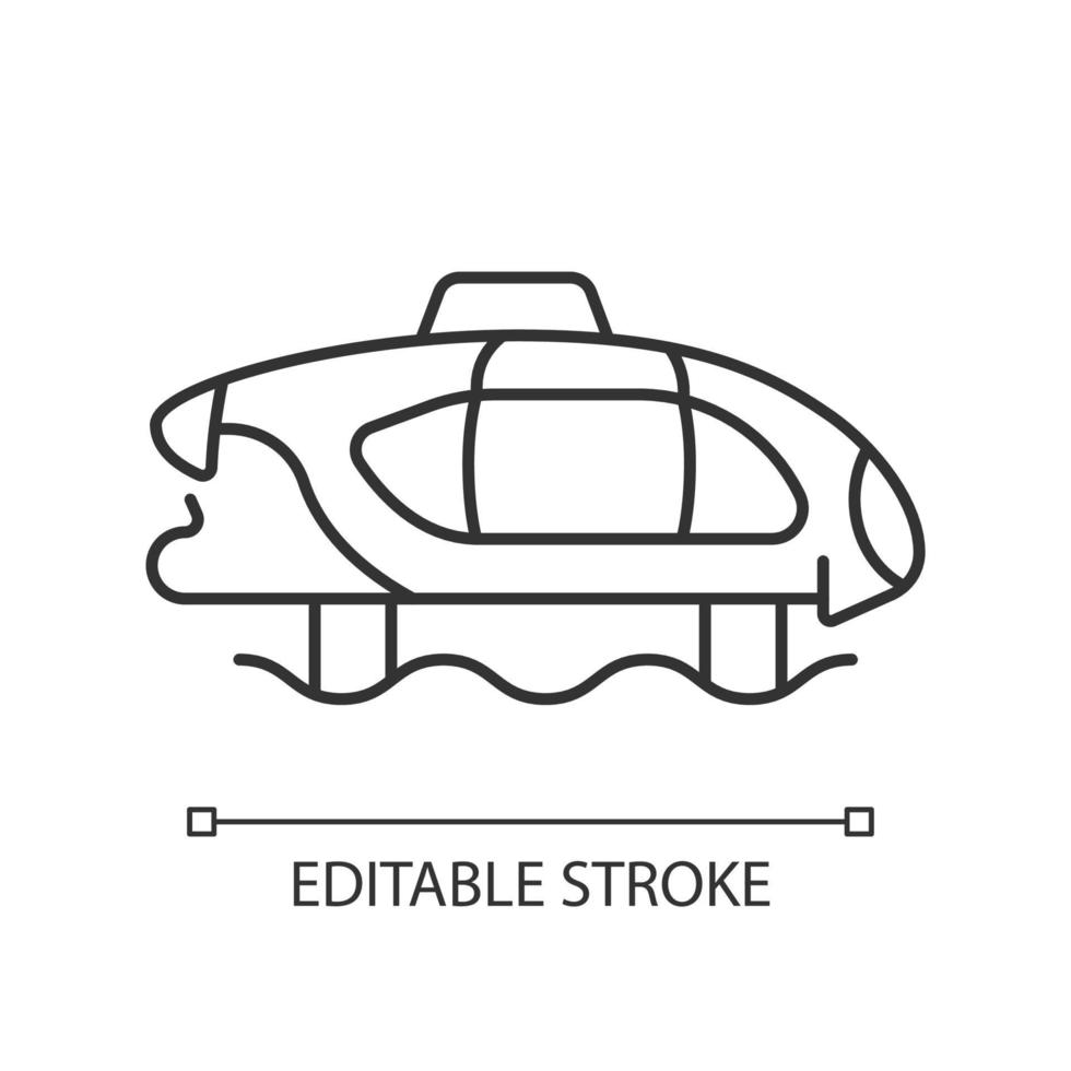 ícone linear de táxi aquático elétrico vetor