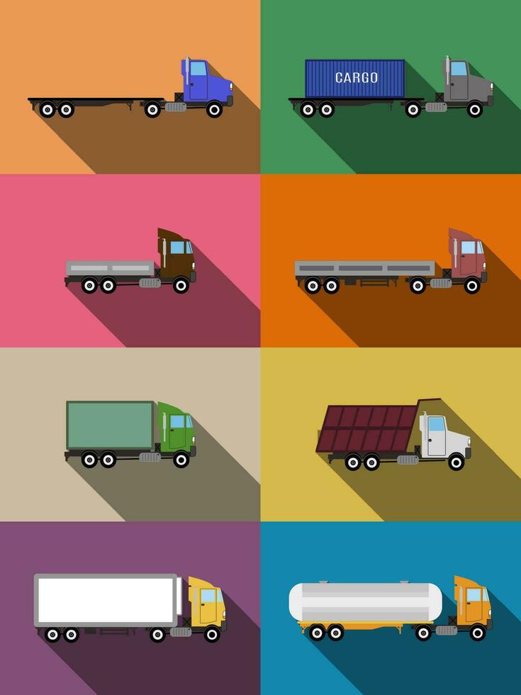 plano comercial veículos conjunto transporte conceito ilustração vetor