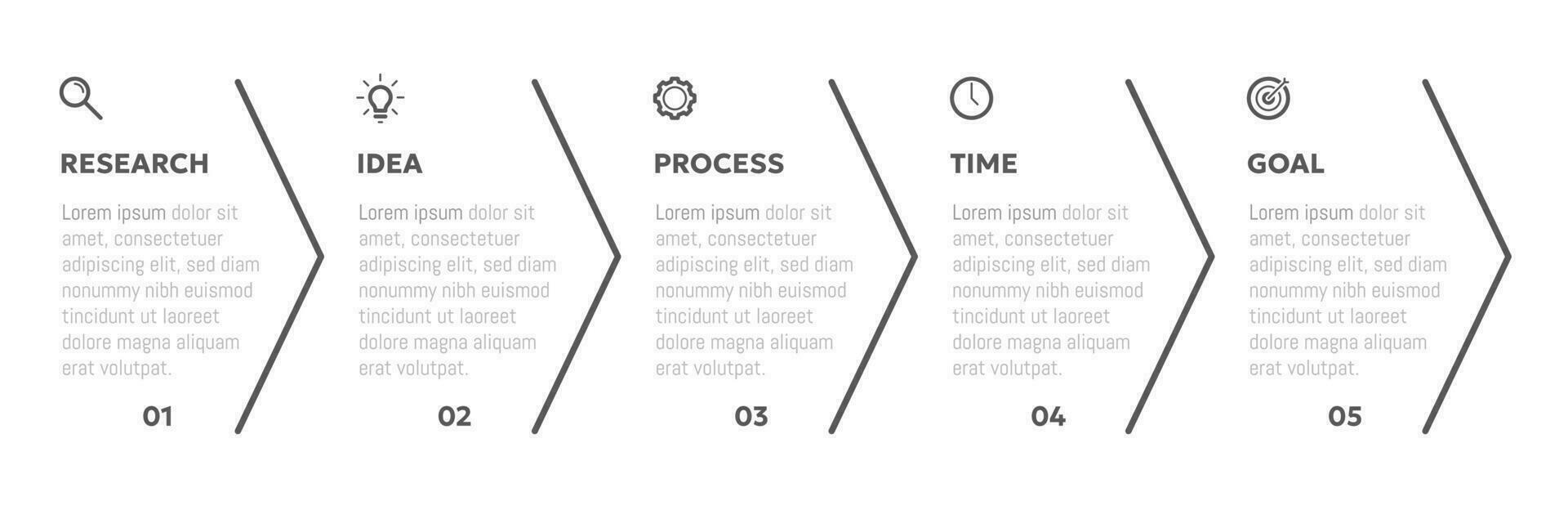moderno o negócio infográfico modelo com Setas; flechas e 5 opções ou degrau ícones. vetor