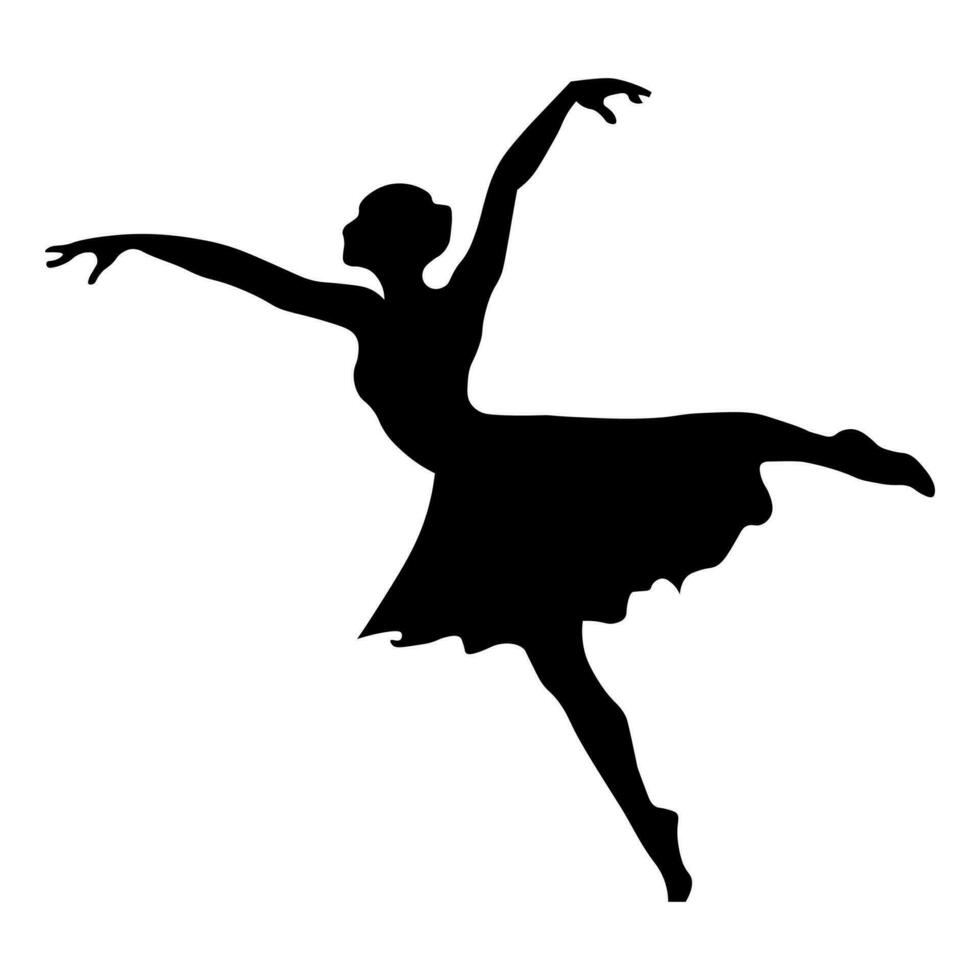 fêmea dançarino Preto ícone isolado em branco fundo vetor