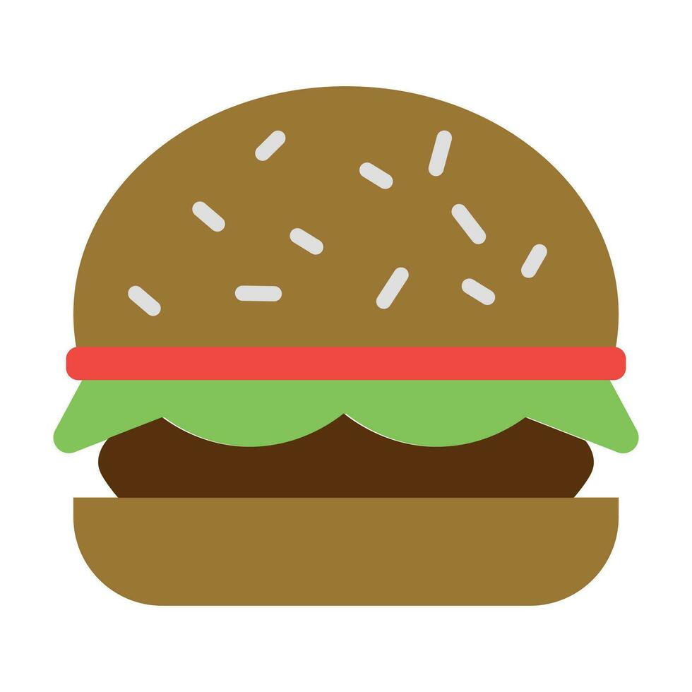 ícone de vetor de hambúrguer isolado no fundo branco