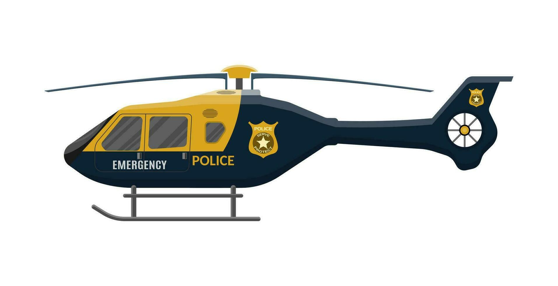 polícia helicóptero ícone. aeronave veículo. urgência e emergência Serviços. vetor ilustração dentro plano estilo