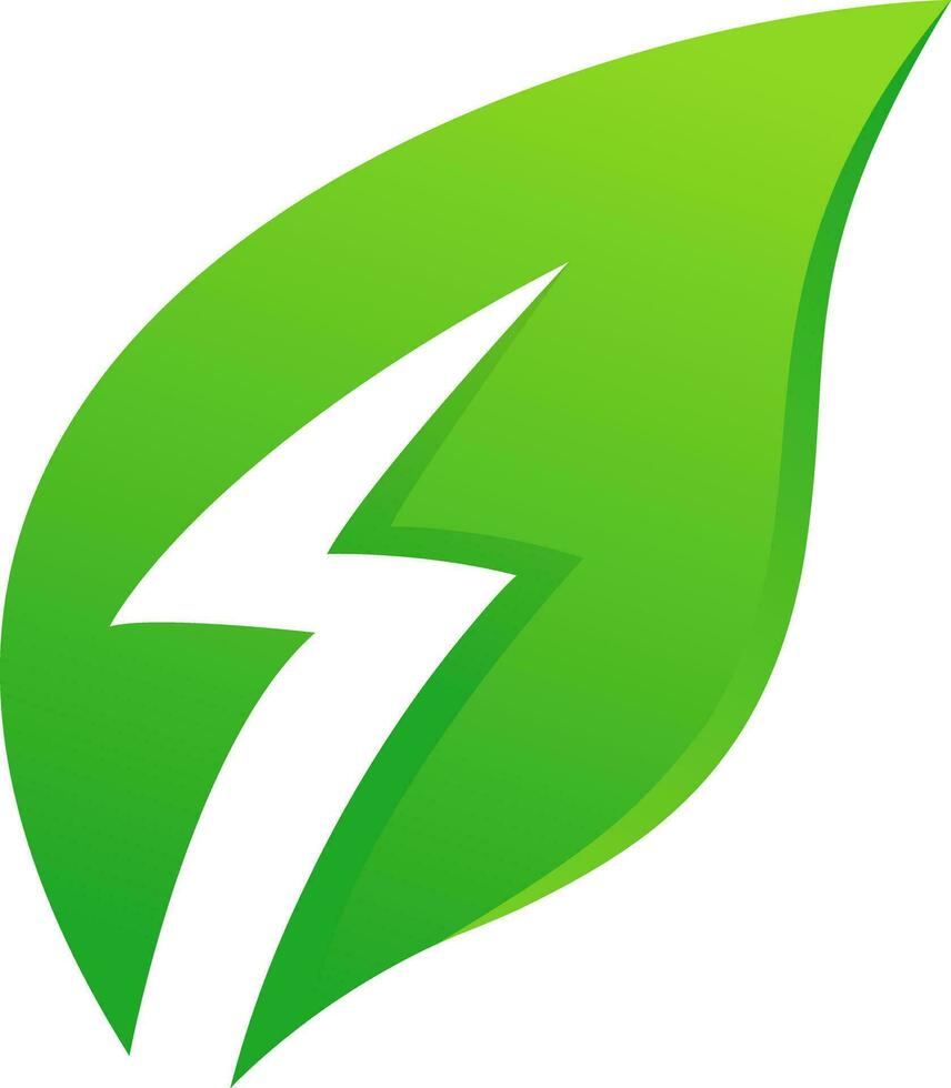 verde energia logotipo elemento. renovável poder folha ícone símbolo vetor