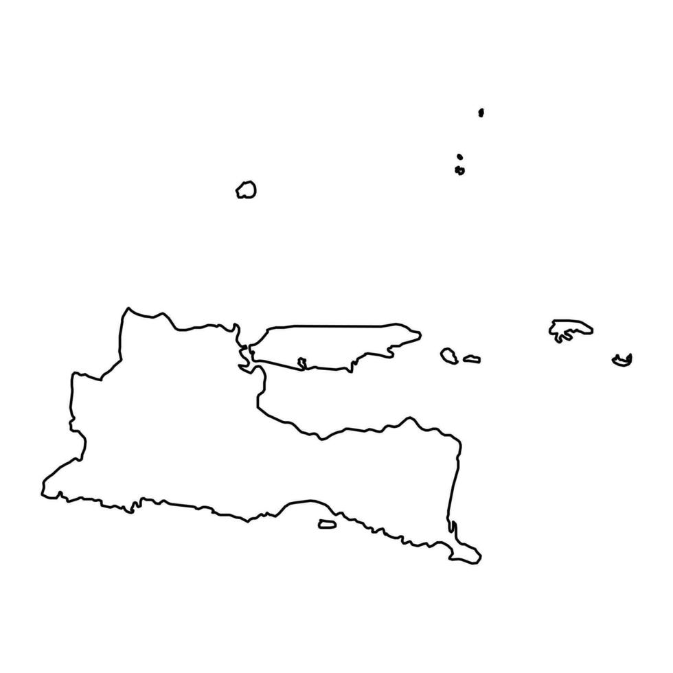 leste Java província mapa, administrativo divisão do Indonésia. vetor ilustração.