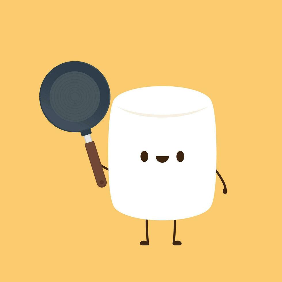 branco marshmallow desenho animado. marshmallow personagem Projeto. marshmallow vetor. vetor