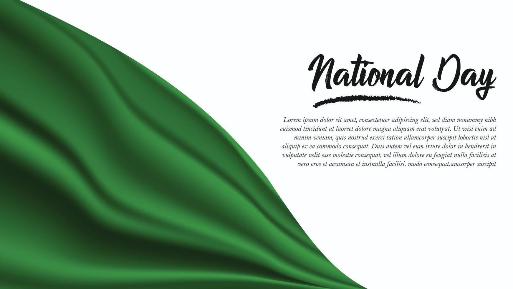 banner do dia nacional com fundo da bandeira da Líbia vetor