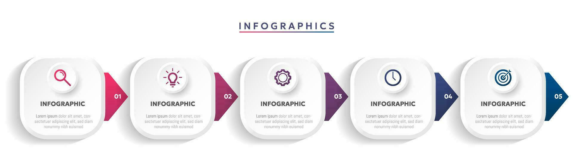 moderno o negócio infográfico modelo com 5 opções ou degrau ícones. vetor