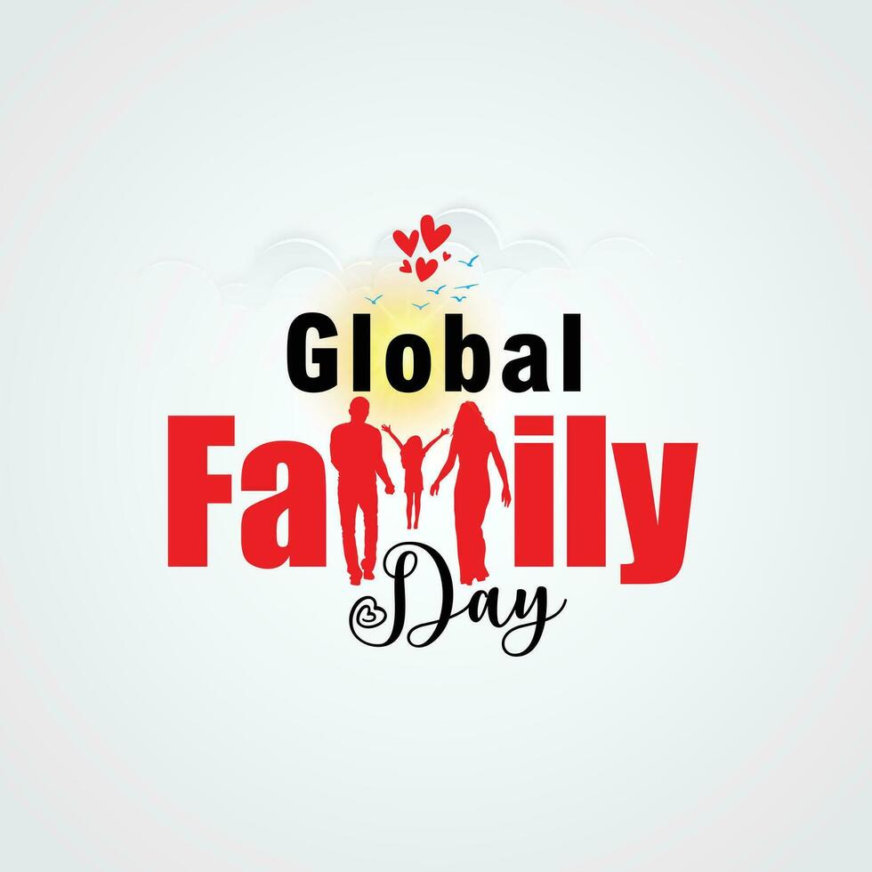 criativo modelo Projeto para global família dia. internacional família dia desejando cumprimento cartão. mundo família dia logotipo ícone, símbolo do Cuidado e amor, criativo Projeto para feliz família dia. vetor