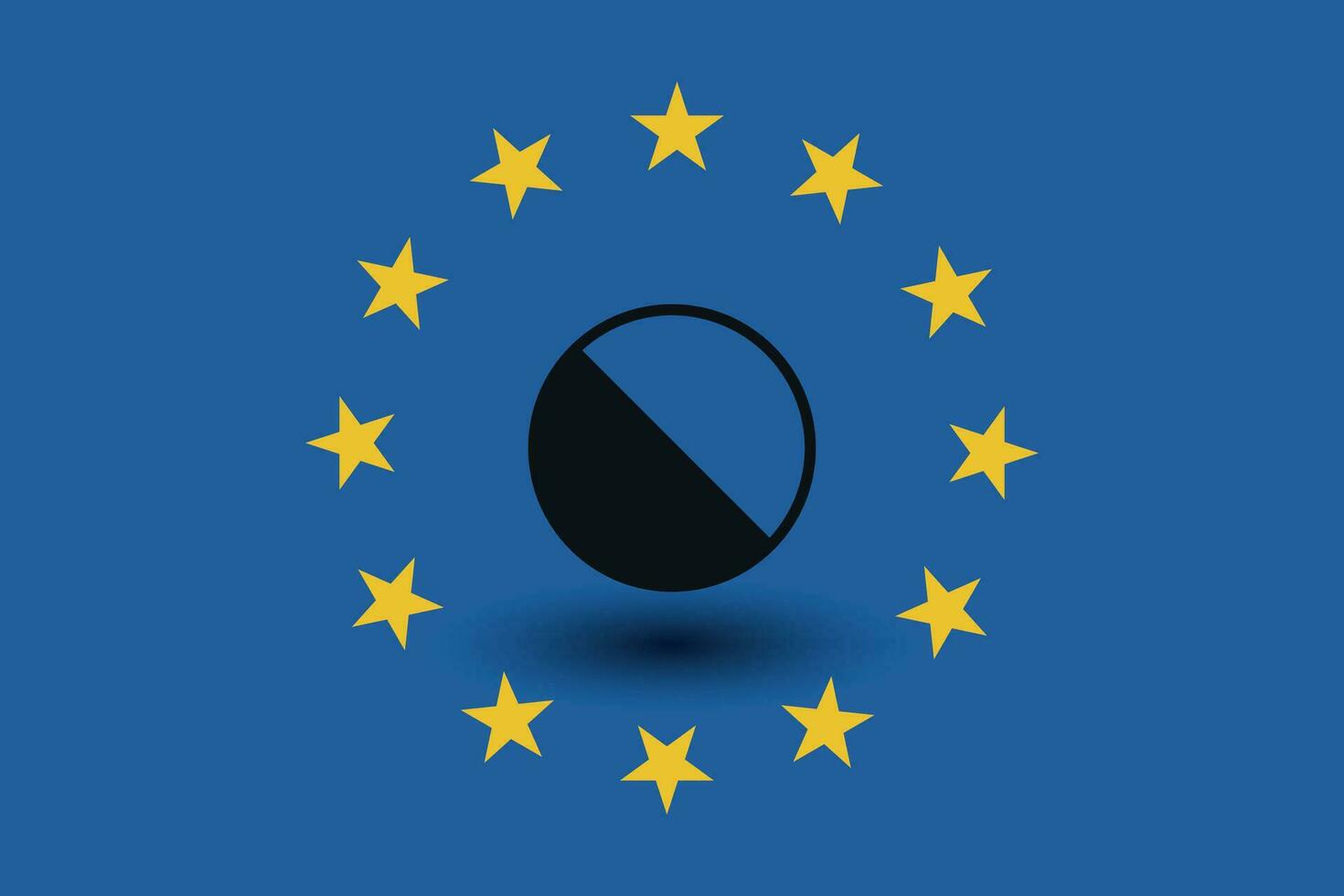 europeu União bandeira sombra com uma comprimido vetor ilustração.