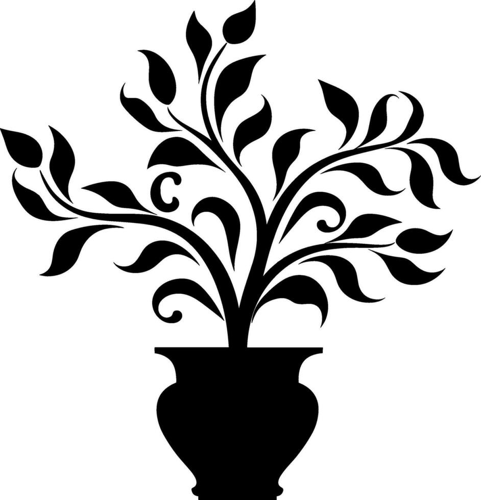 silhueta em vaso plantas ícone, placa para Móvel conceito e rede Projeto. vetor ilustração. ai gerado ilustração.
